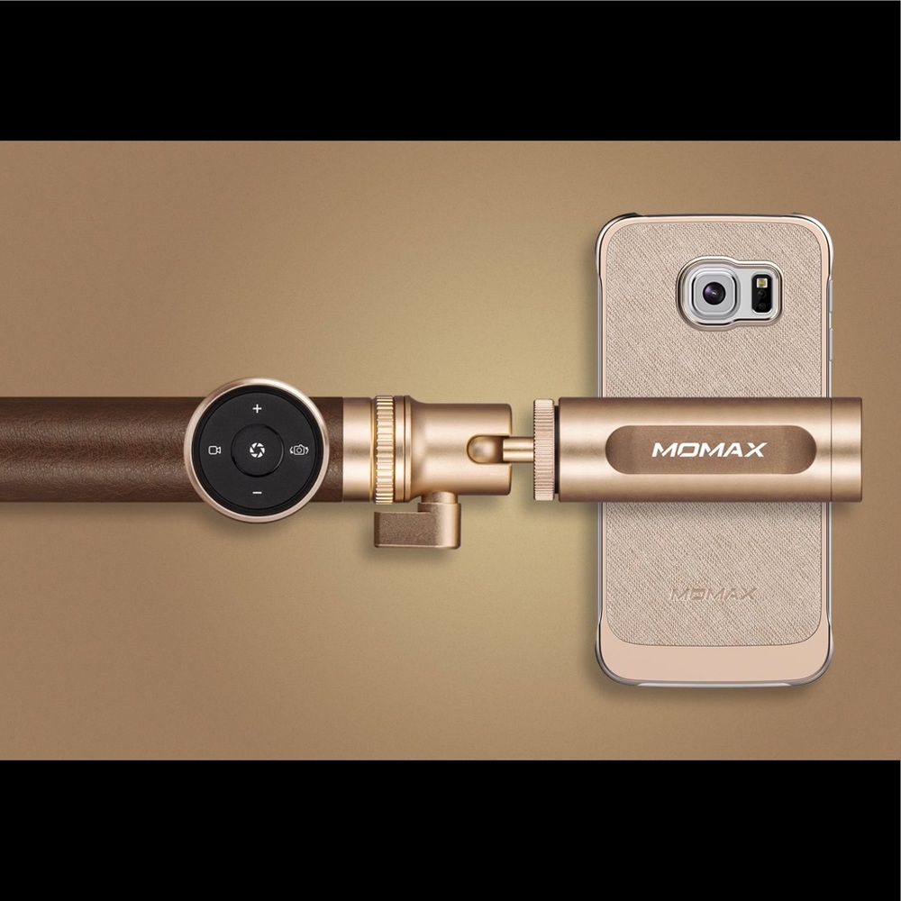 Luxe Leather Selfie Stick w/Bluetooth Remote